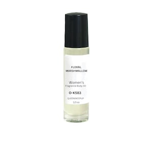 Floral Marshmallow 10 ml glass bottle aroma similar Women's fragrance body oil 1/3 oz Roll-On