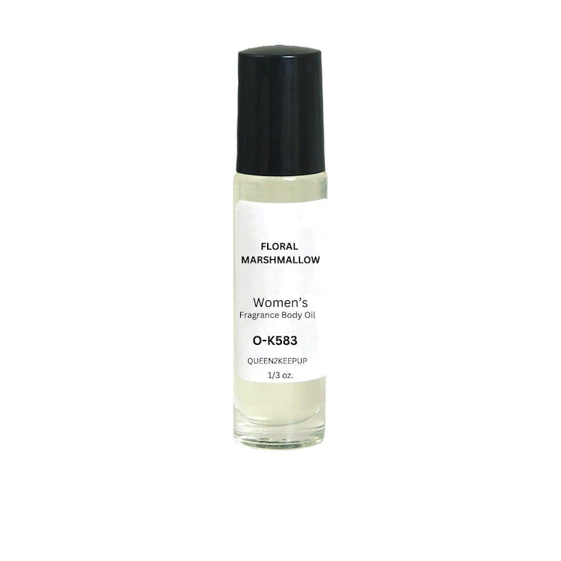 Floral Marshmallow 10 ml glass bottle aroma similar Women's fragrance body oil 1/3 oz Roll-On