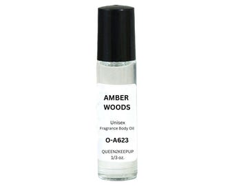 Amber Woods Unisex Body Oil Warm Woody and Sophisticated Similar Roll-On Scent