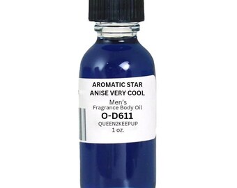 Aromatic Star Anise Very Cool Men's Body Oil Fresh Clean Modern Fragrance 1 oz