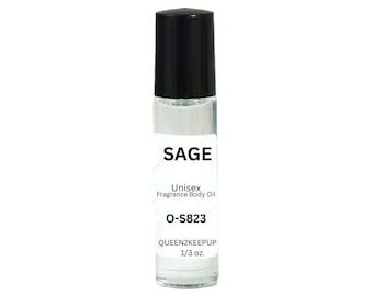 Sage (Unisex) Body Oil 10 ml Fragrance All Natural 1/3 oz Roll-On Scent