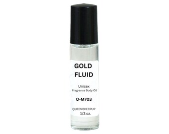 Aceite corporal Gold Fluid (unisex) 10 ml Fragancia totalmente natural 1/3 oz Roll-on