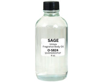 Sage (Unisex) Body Oil 4 oz Fragrance All Natural Scent