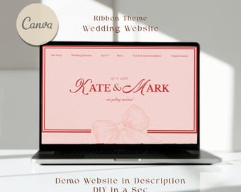 Elegant Wedding Website Template: Editable Canva Design, RSVP & Details