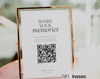Old Money Wedding Share Your Memories Template, Elegant Share Your Memories Sign, Modern Classic Wedding Decor, Printable Reception Sign