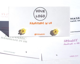 Custom Logo Earring Cards: 300gsm Jewelry Display Cards (8x4cm)