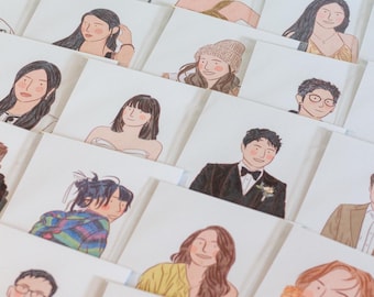 Wedding place cards and event personalised illustrated place cards