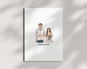 Anpassat porträtt (halvkropp), tecknat porträtt, anpassad illustration, porträtt från foto, personligt porträtt, parporträtt, familjeporträtt