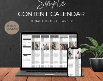 Social Media Marketing Content Planner Calendar Editable templates, content plannerGoogle Sheet Spreadsheet Template