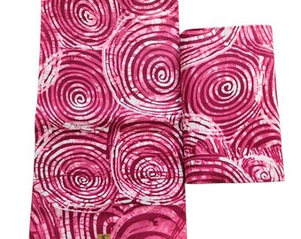 Tecido Ankara rosa e branco - 100% algodão com estampa africana para costura, patchwork e decoração. Tecido Ankara vendido por metro.
