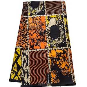 Yellow Ankara Fabric - 100% Cotton African Print Fabric for Sewing, Quilting and Home Decor. Ankara Fabric sold by the yard or by the fold