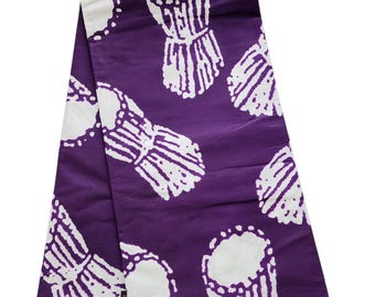 Tecido Ankara roxo e branco - 100% algodão com estampa africana para costura, patchwork e decoração. Tecido Ankara vendido por metro.