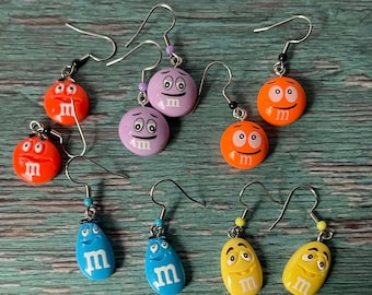 M&M Candy Charm Earrings: Lightweight, Hypoallergenic