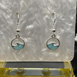 Tiny wave earrings, sterling silver