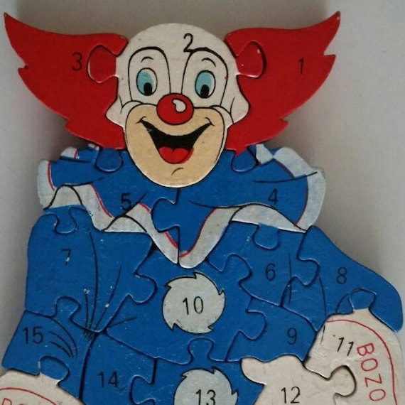 Vintage 1966 Bozo The Clown Puzzle Larry harmon pictures Repurpose Kids Toy Vintage game Cartoons Kids Show Jigsaw Puzzle Brain Game