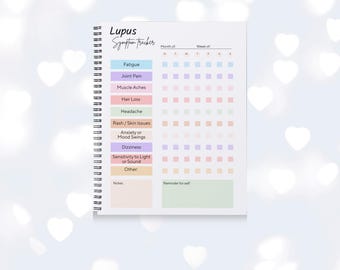 Symptom Tracker Printable Chronic Illness Wellness Planner Autoimmune & Lupus Flare Digital Journal PDF
