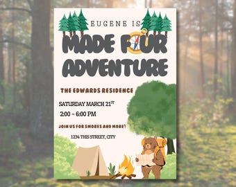 Four Adventure Birthday Invitation: Editable Printable Template (Digital Download