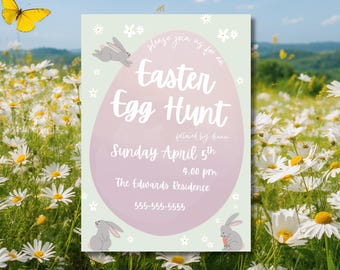 Easter Egg Hunt Invitation: Editable Template (Digital Download)