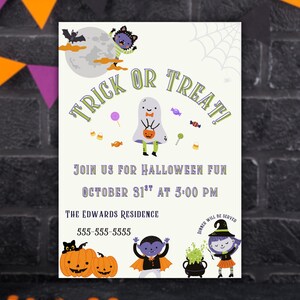Halloween Party Invitation Template: Trick-Or-Treat Costume Party (Digital Download)