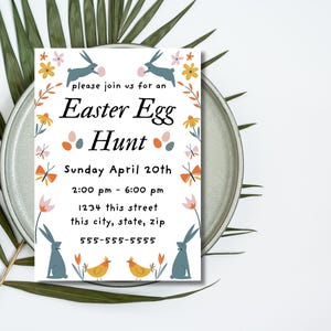 Easter Egg Hunt Invitation: Editable Template (Digital Download)