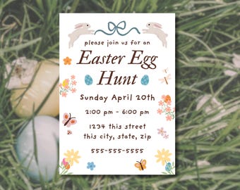 Easter Egg Hunt Invitation: Editable Template (Digital Download)