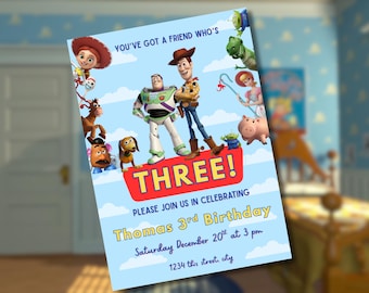 You've got a friend Invite, Toy Story, Woody and Buzz Party Theme, Digital Invite