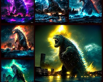 Godzilla Fights in the Ocean PNG  Godzilla Clip Art