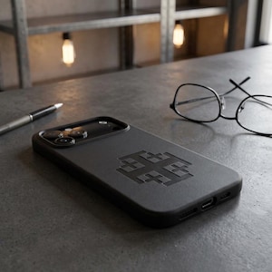 Jerusalem Cross Engraved PU Leather Phone Case | Geometric Engraving