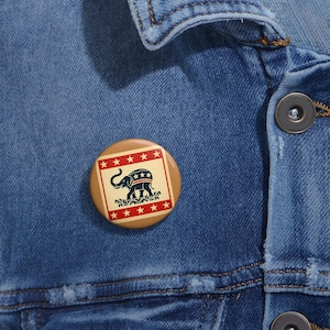 GOP Elephant Republican Pin Button, Political Campaign Badge, Custom Pinback Brooch, Election Accessory, Political Party Collector Item