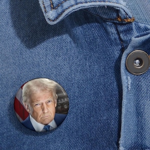 Political Pin Buttons, President TRUMP 47 Portrait Pin, Campaign Badge, Election Pin, Patriotic Pin, Political Memorabilia