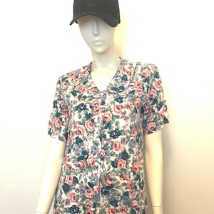 1990&#39;s EVIDENCE floral blouse