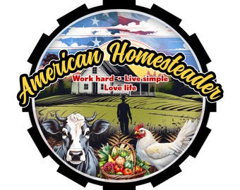 American Homesteader, printable design, farming, USA, PNG, DIY printing, uv, vinyl cutting, for prints, download