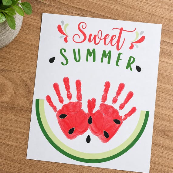Watermelon Handprint Craft – Sweet Summer Kids Activity (PDF)