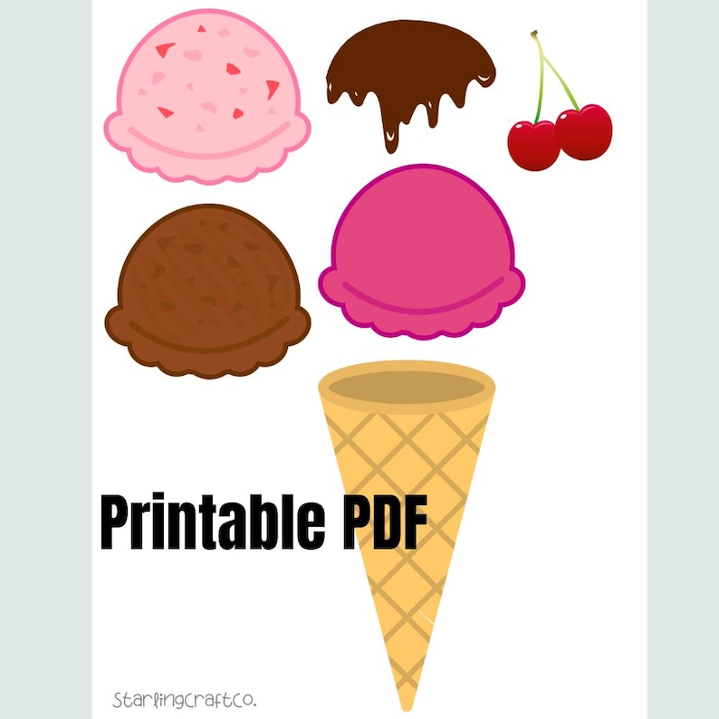 Cut and Paste Ice Cream | Printable PDF for Kids & Classrooms - Etsy