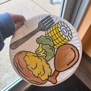 Printable Thanksgiving Plate Craft: Food Cutouts Coloring Activity (PDF ...