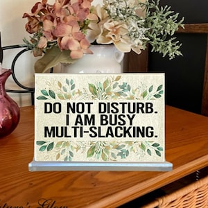 Do Not Disturb Sign, Funny Signs for Work and Home Office, Sarcastic Coworker Birthday Gift, Human Recourses Shelf Sitter, Front Desk Decor