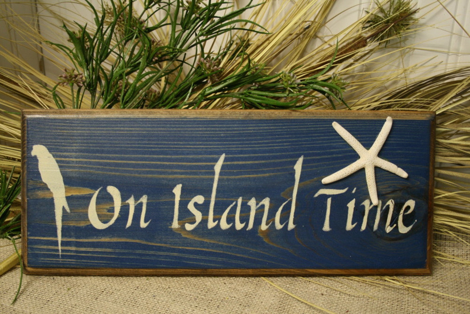Tropical Sign On Island Time Wooden Sign Tropical Decor Etsy