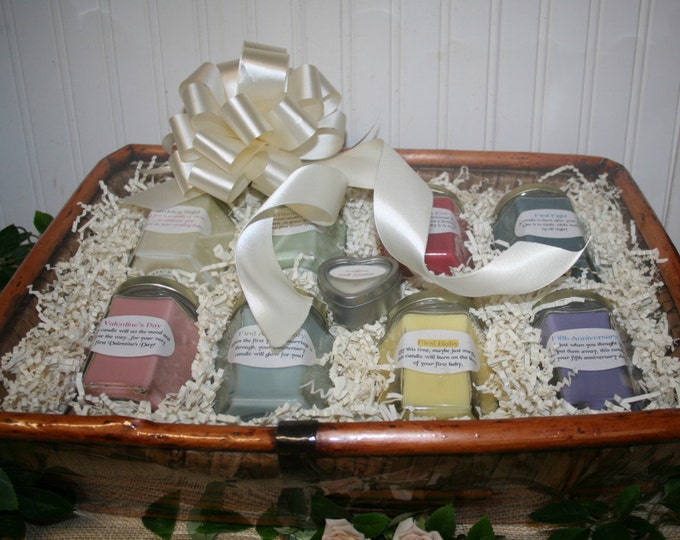 Candle Bridal Basket With Candle Poem for Bridal Shower Wedding Candle