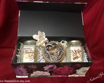 All You Need is Love Candle Gift Box with Jewelry Bowl, Engagement or Wedding Gift for Couple, Romantic Candle Gift Set for Wife