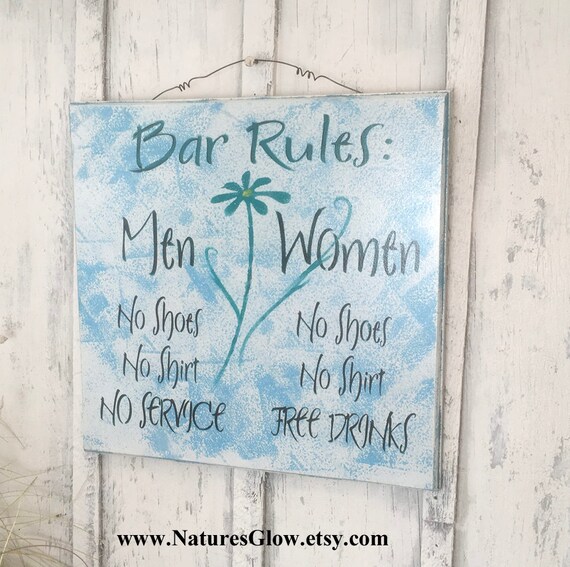 Bar Rules Sign Funny Drinking Sign Home Bar Man Cave Decor Etsy