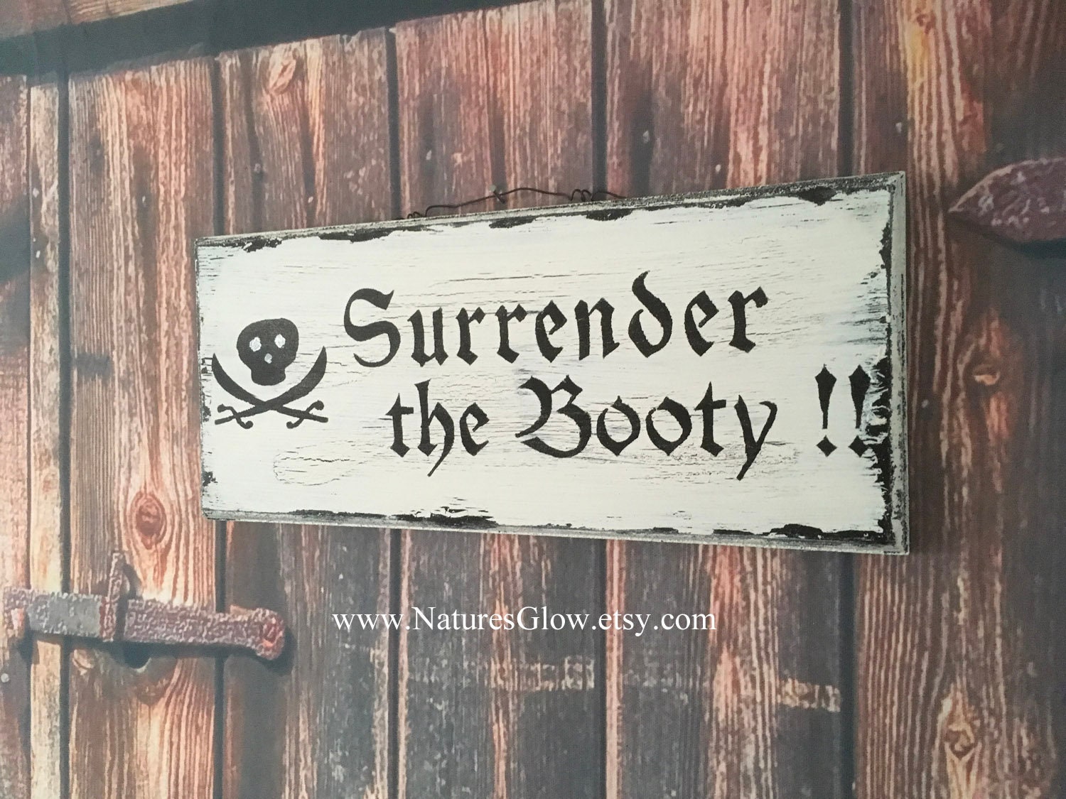 Surrender the Booty Pirate Sign Man Cave Wood Sign and Wall | Etsy