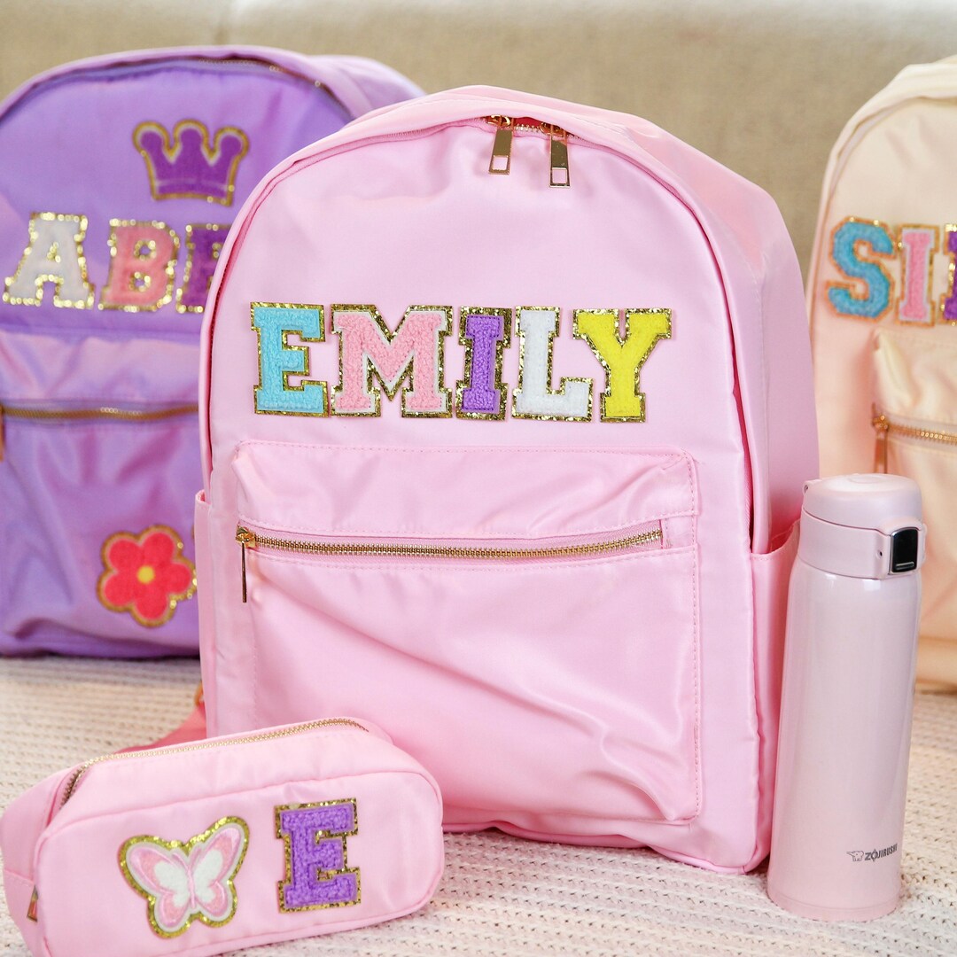 Personalized Chenille Patch Backpack for Kids, Custom Name School ...