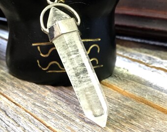 Quartz Crystal Point Pendant Necklace