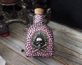 Pink Skull Spell Potion Bottle