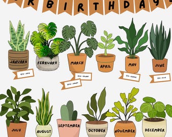 Plant-Themed Birthday Board | Classroom Birthday Display | Printable & Editable