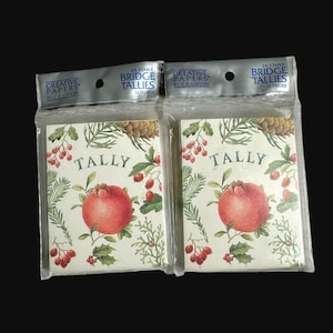 CR GIBSON Creative Papers Bridge Tallies 12 Count Pomegranate Pine Holly 2 Packs