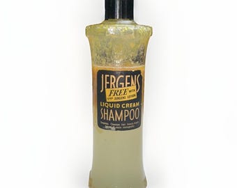 ¡¡RARO!! Champú líquido en crema JERGENS vintage en botella de vidrio de 118 ml (4 oz)