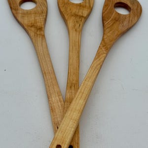 Handmade Maple Slotted Spatula: Sauté Utensil from Sustainably Harvested Wood