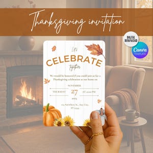 Editable Thanksgiving invitation