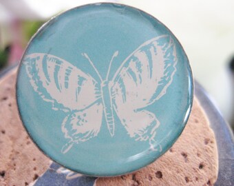 Vintage ButterflyTextbook Image Button/Tie Tack/Brooch/Pin